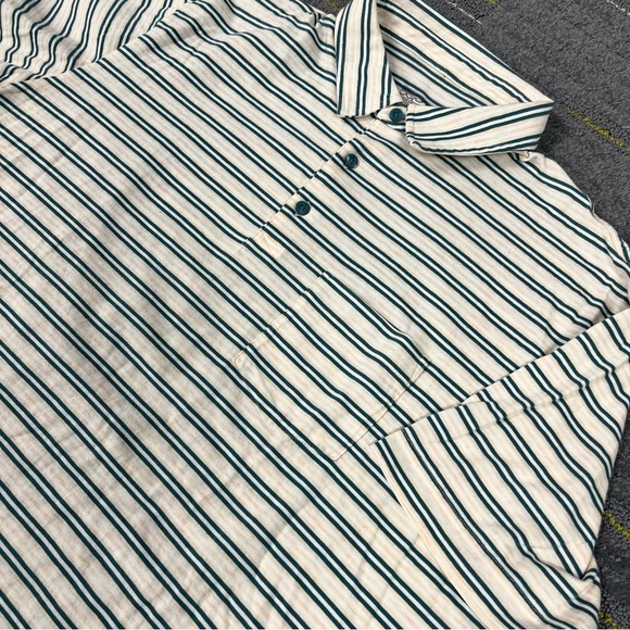 Patagonia Other - Patagonia Men's Squeaky Clean Polo Size XL Tan Green Striped Preppy Cotton EUC